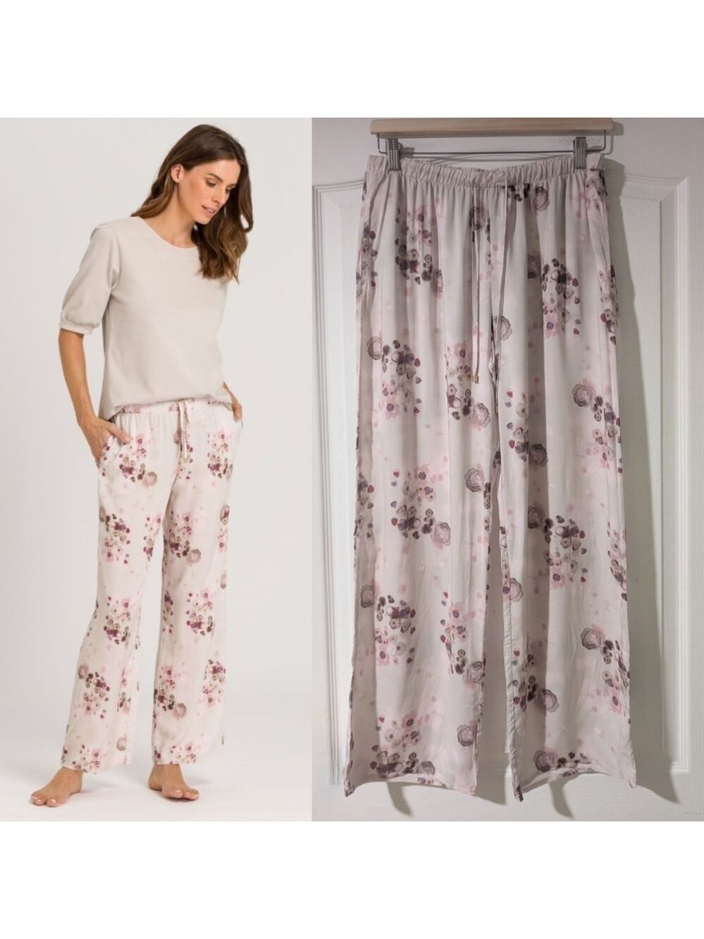 NWT HANRO | Sleep And Lounge Woven Pants In Watery Blossoms